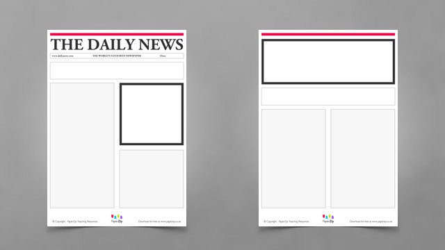 newspaper writing templates for kids